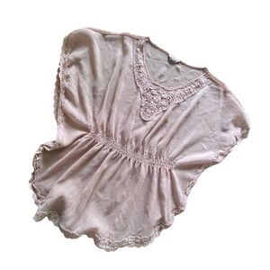 {Candies} Sheer Ruffle Sleeve Elastic Waist Blouse